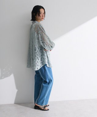 Green Parks ・ＥＬＥＮＣＡＲＥ　ＤＵＥ　総レースブラウス Sax