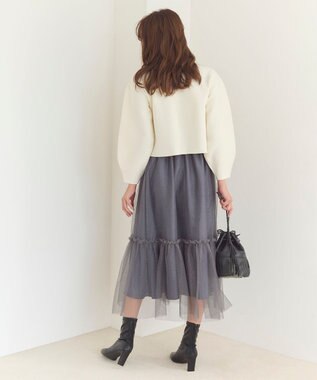 Feroux 【洗える】パールニットジャケット アイボリー系