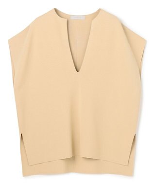 UNFILO L 【WEB限定カラー】スゴ機能美ニット キーネック ジレ [WEB限定]サンドベージュ