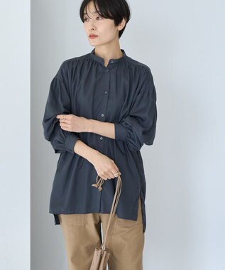 AMERICAN HOLIC ＳＥＴ　イージーケアギャザーシャツ＋ニットベスト Black