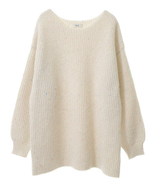 earth music&ecology カラーネップスパンコールニットチュニック Ivory