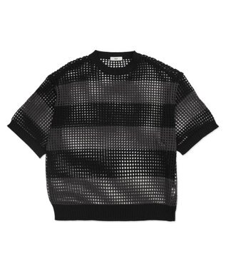 WEGO 【３点SET】アンサンブルメッシュニットプルオーバー（SS） ブラックボーダー