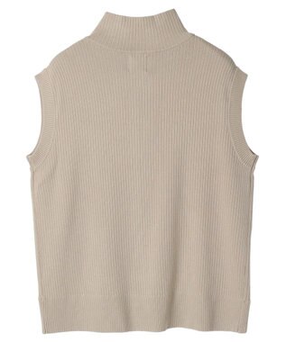 Green Parks ＺＩＰ付きリブニットベスト Beige
