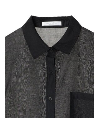 Green Parks シアー裾ドロストシャツ Black