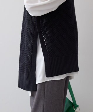 AMERICAN HOLIC ＳＥＴ　イージーケアギャザーシャツ＋ニットベスト Off White