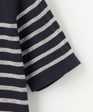 JOSEPH ABBOUD 【清涼感/ストレッチ/洗える】クールスキン ボーダーT ニット ネイビー系2