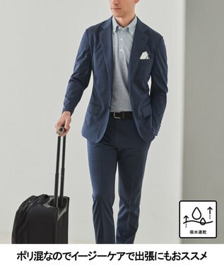 GOTAIRIKU 麻混・襟しっかり【洗える/通気性】ノルマンディーリネン ボタンダウンポロシャツ(25/26年モデル) サックスブルー系