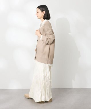 CRAFT STANDARD BOUTIQUE アウトリンキングニットカーディガン Gray Beige