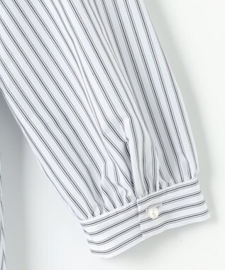 ANY SIS 【洗える】タックペプラムシャツ ブラウス オフストライプ