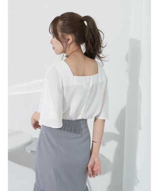 earth music&ecology ２ＷＡＹショルダースリットブラウス Off White