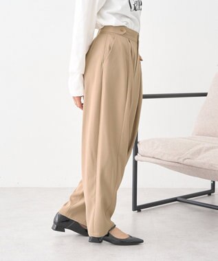 earth music&ecology タックコクーンパンツ Beige