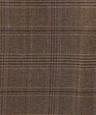 J.PRESS LADIES L 【洗える】T/Rアルガンシルクチェック テーパード パンツ ブラウンチェック系