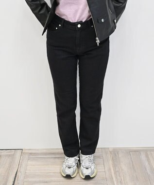 caqu Slim boy`s 程よいフィット感のボーイフィットデニム black 1year