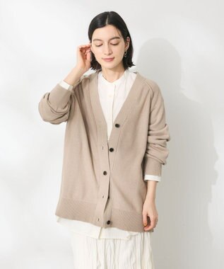 CRAFT STANDARD BOUTIQUE アウトリンキングニットカーディガン Gray Beige