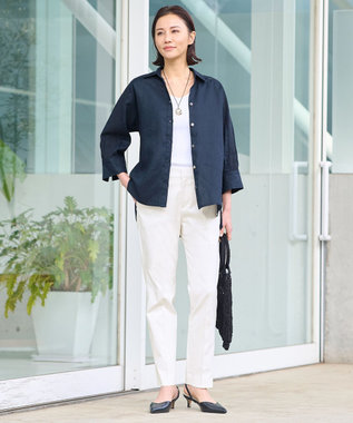 自由区 【接触冷感・吸湿・速乾・XXSサイズあり】COOLMAX テーパードパンツ アイボリー系