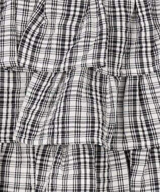 ANY KIDS 【洗濯機可能】ティアード チェックスカパン ブラック