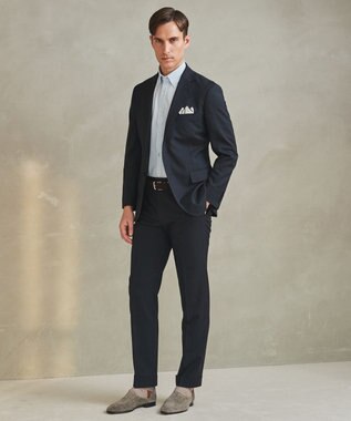 GOTAIRIKU ロングセラー【洗える/折り目加工/シワになりにくい/ウエストアジャスター】ウォッシャブル サマーウール100％パンツ_定番色(ノータック)25年モデル ネイビー系