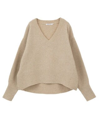 AMERICAN HOLIC ワイドリブVネックプルオーバー Ivory