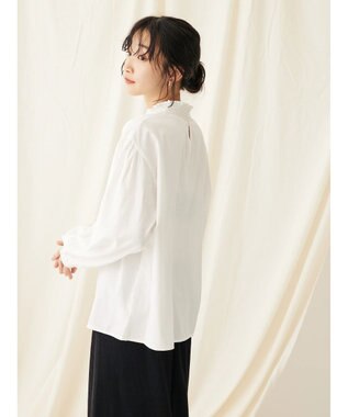 CRAFT STANDARD BOUTIQUE インドコットンシャーリングハイネックブラウス Off White