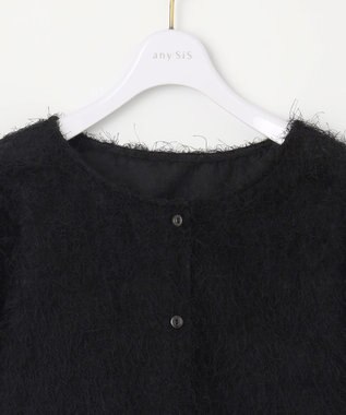ANY SIS 【洗える】カットジャカード 羽織 ブラック