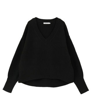 AMERICAN HOLIC ワイドリブVネックプルオーバー Black