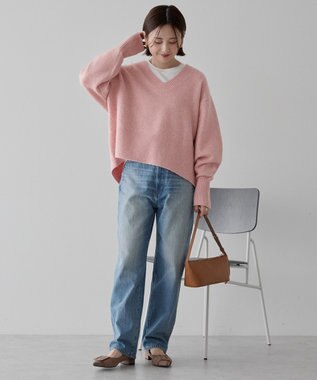 AMERICAN HOLIC ワイドリブVネックプルオーバー Pink