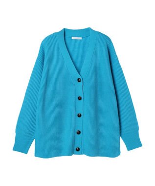 Green Parks 洗える　Ｖネックニットカーディガン Blue