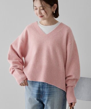 AMERICAN HOLIC ワイドリブVネックプルオーバー Pink