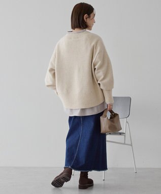 AMERICAN HOLIC ワイドリブVネックプルオーバー Ivory