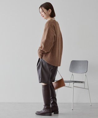 AMERICAN HOLIC ワイドリブVネックプルオーバー Brown