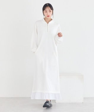 earth music&ecology レイヤーヘムワンピース White