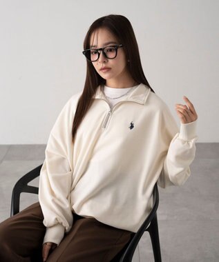 WEGO 【WEB限定/25年秋冬新作/ユニセックス着用ITEM】別注USPOLOハーフZIPPO オフホワイト