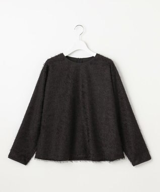 自由区 L 【カタログ掲載】ループカットジャカードプルオーバー ブラウス ブラック