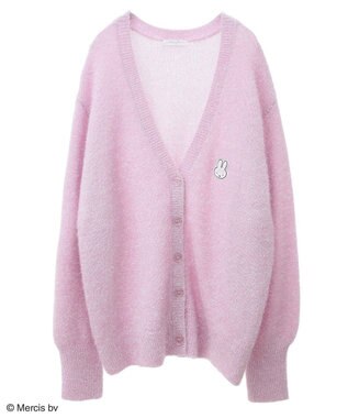 Green Parks Ｍｉｆｆｙ／ワンポイントシャギーニットカーディガン Lavender