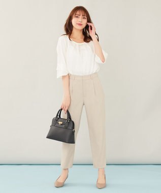 ANY SIS 【セットアップ対応】スラブツイルストレッチ パンツ ベージュ