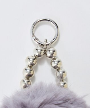 Phoebe メタルボールファーバッグチャーム　グレー グレー