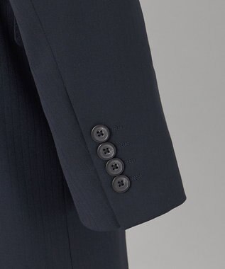 GOTAIRIKU オールシーズン対応【御幸毛織】WOOL×SOLOTEX ストレッチスーツ（ネイビーストライプ） ネイビー系1