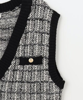 ANY L 【洗濯機可】ツイーディベスト ブラック