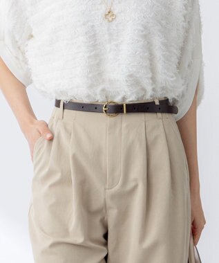 組曲 ツイストバックルレザーベルト ブラウン系