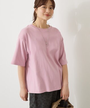 AMERICAN HOLIC 【接触冷感】スムースルーズクルーネックＴシャツ Pink