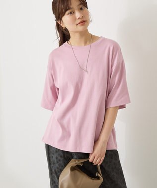 AMERICAN HOLIC 【接触冷感】スムースルーズクルーネックＴシャツ Pink