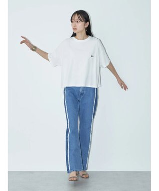 earth music&ecology Ｌｅｅ×ｅ．ｍ．ａ．ｅ　ＢＡＣＫ　ＰＲＩＮＴ　ＴＥＥ Off White