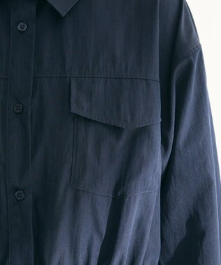 Green Parks ミディ丈ミリタリーシャツワンピース Dark Navy