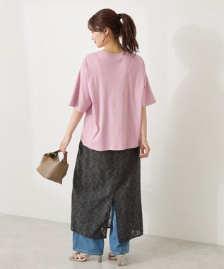 AMERICAN HOLIC 【接触冷感】スムースルーズクルーネックＴシャツ Pink