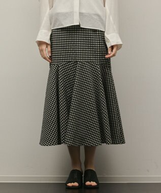 GRACE CONTINENTAL チェックマーメイドスカート ベージュ