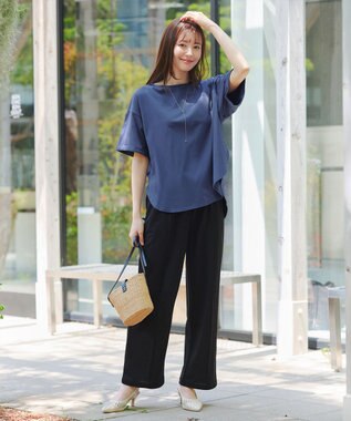 Tiaclasse 【接触冷感・UVカット・吸水速乾・洗える】バックシャンカットソープルオーバー ブルー