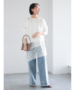 Te chichi ワイドデニムパンツ サックスブルー