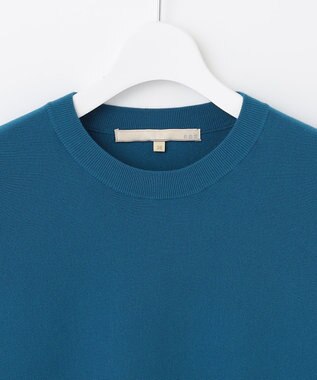 自由区 【洗える】レーヨンポリエステルスムース チュニック丈ニット ブルー系