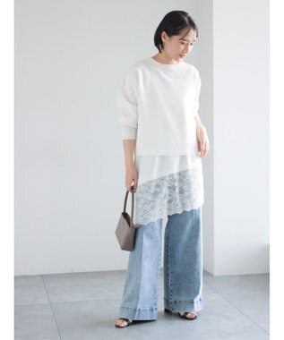 Te chichi ワイドデニムパンツ サックスブルー