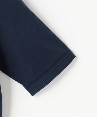 JOSEPH ABBOUD 【オーガニックコットン使用・JAPANファブリック】ミニ千鳥サッカー ポロシャツ ネイビー系